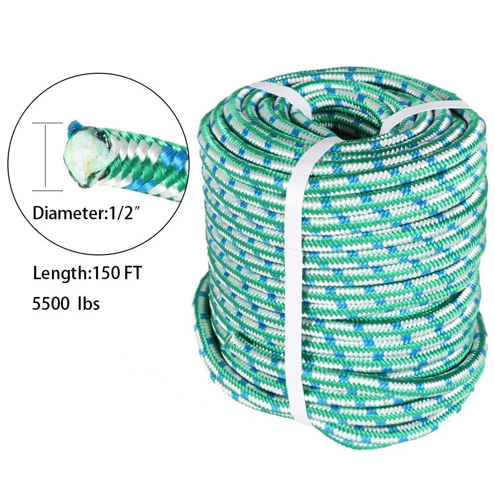 Braid Polyester Bull Rope for Arborist Rigging (150', 16 Strand)