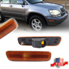2X Amber Lens Front Bumper Side Marker Lights for Lexus RX300 (1999–2003)