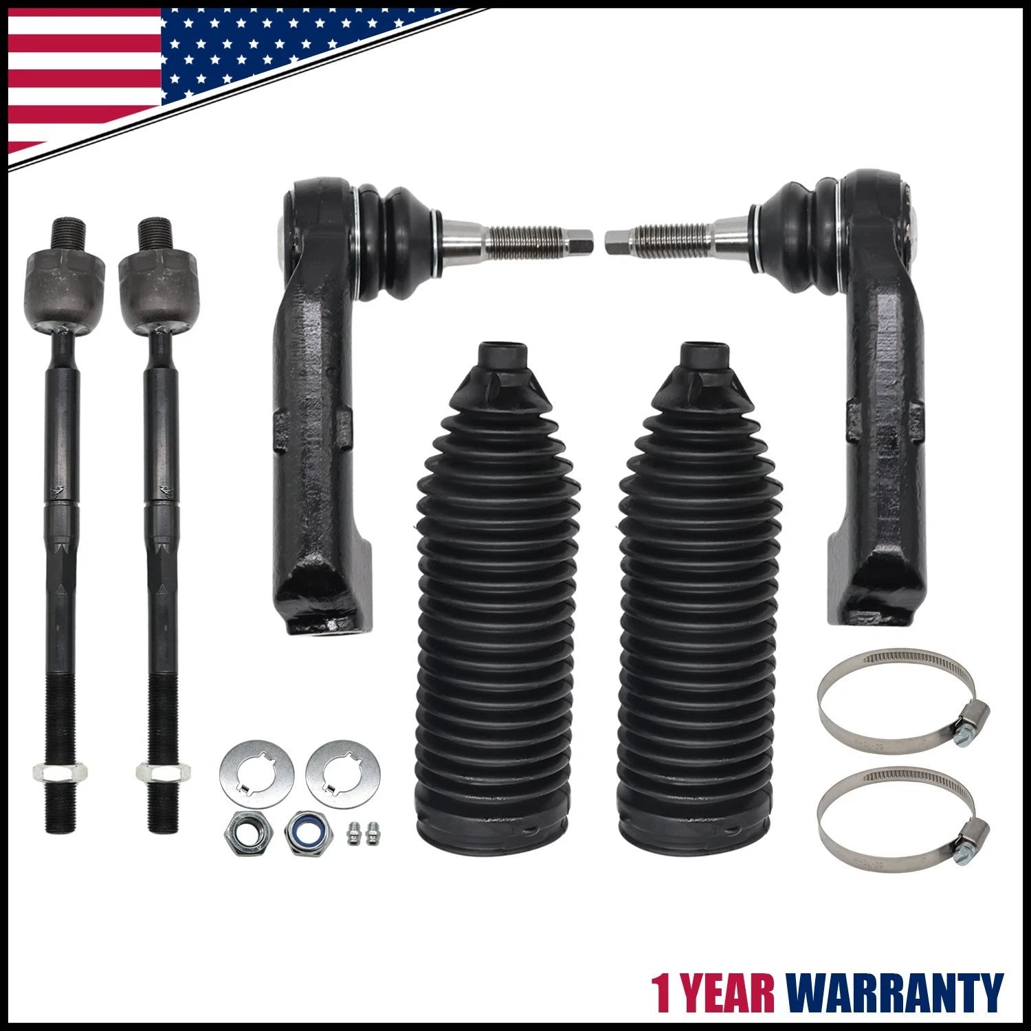 Front Inner & Outer Tie Rod Ends Boots for Lincoln Navigator, Ford Expedition, F-150 (2000–2023)
