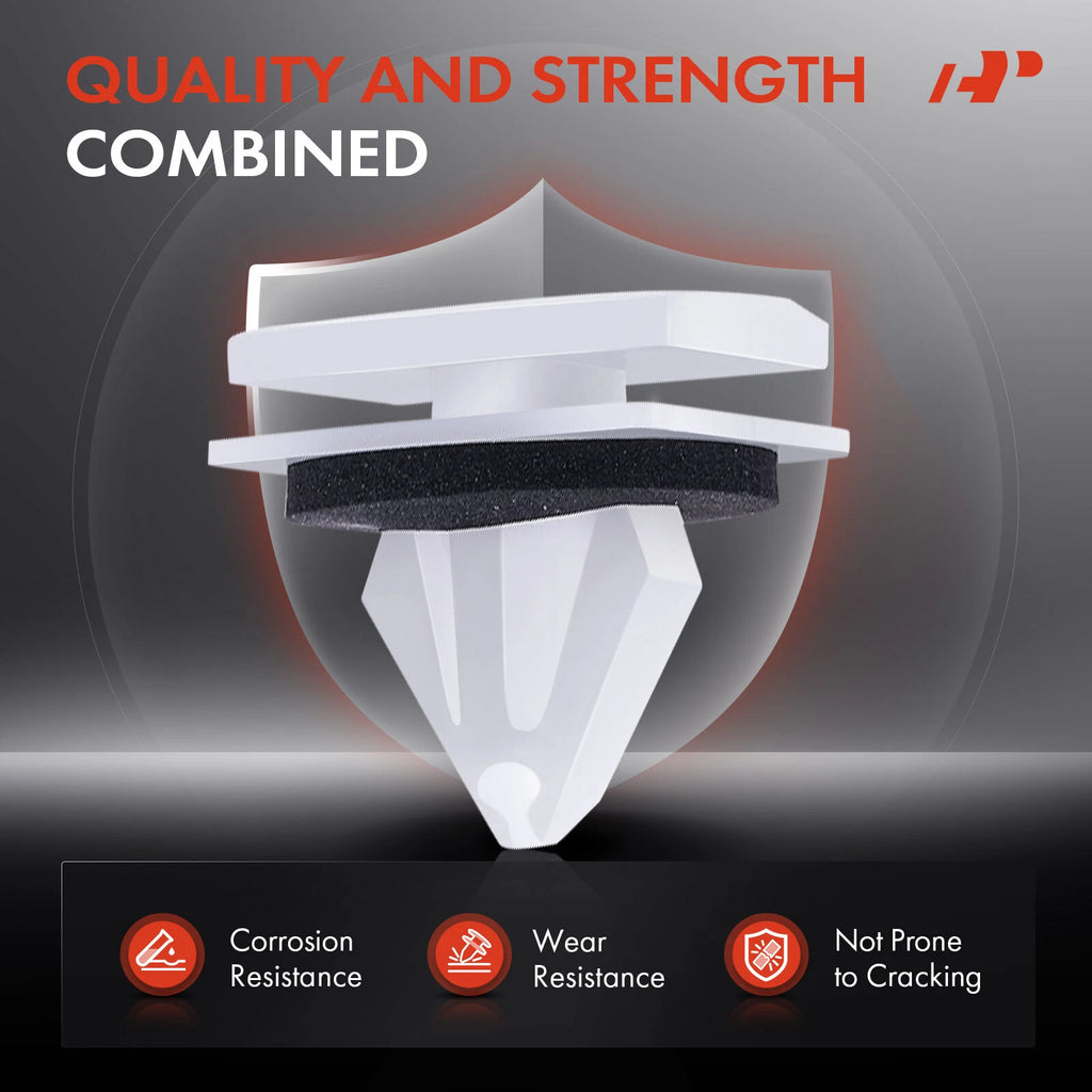 30x 10mm White Fender Flare Molding Clip for Ford