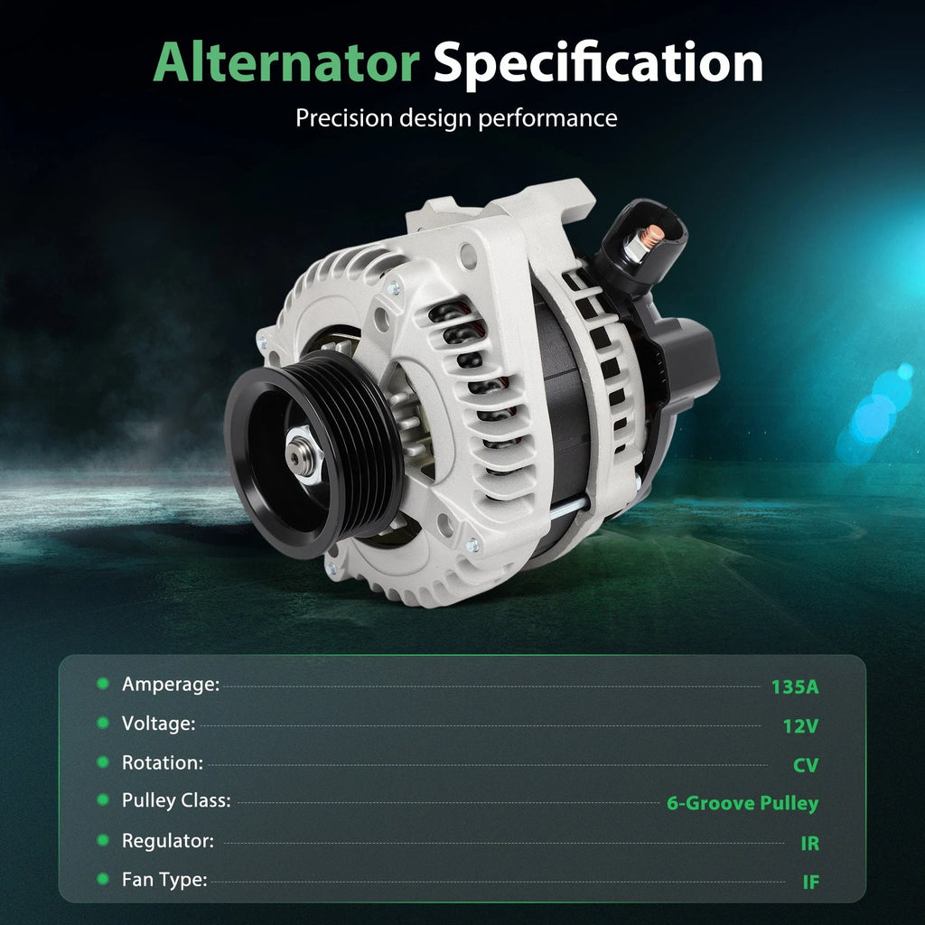 Alternator for Honda Accord 2013–2017 (3.5L V6, 135A, 12V, CW)