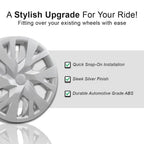 Wheel Covers Set of 4 Snap On 6 Y Spoke Style for 14-inch Silver (—)