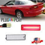 2X Clear Lens Red LED Rear Bumper Side Marker Lights for Chevy Camaro (1993–2002)
