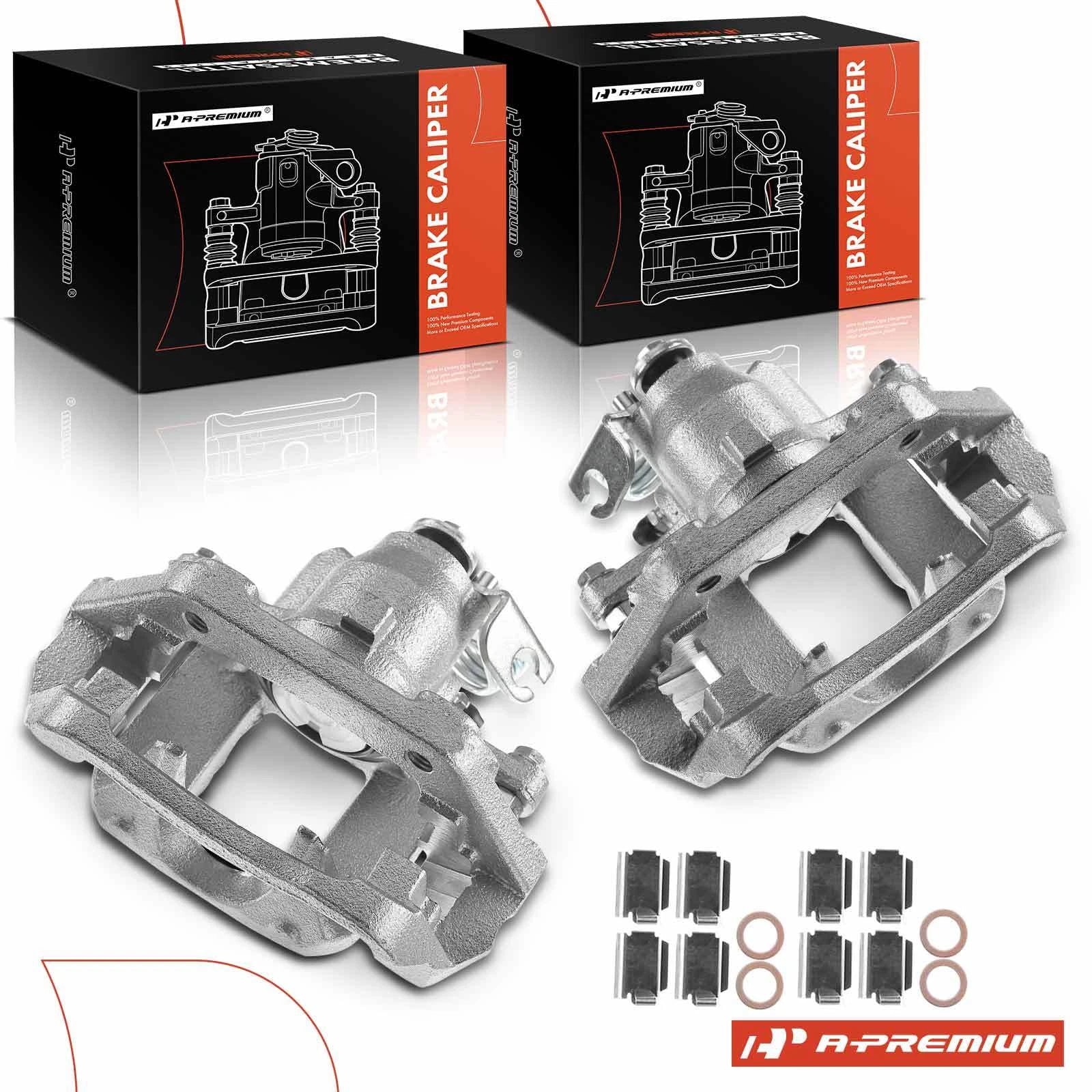 Pair Rear Brake Calipers with Brackets for Ford Flex, Lincoln MKS (2009)