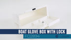 Lockable Boat Glove Box with 2 Keys, UV-Resistant White Plastic