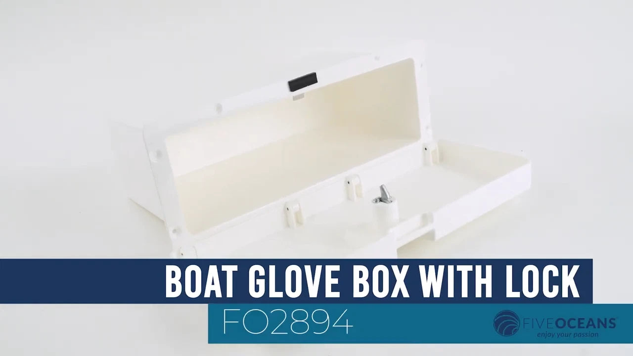 Lockable Boat Glove Box with 2 Keys, UV-Resistant White Plastic