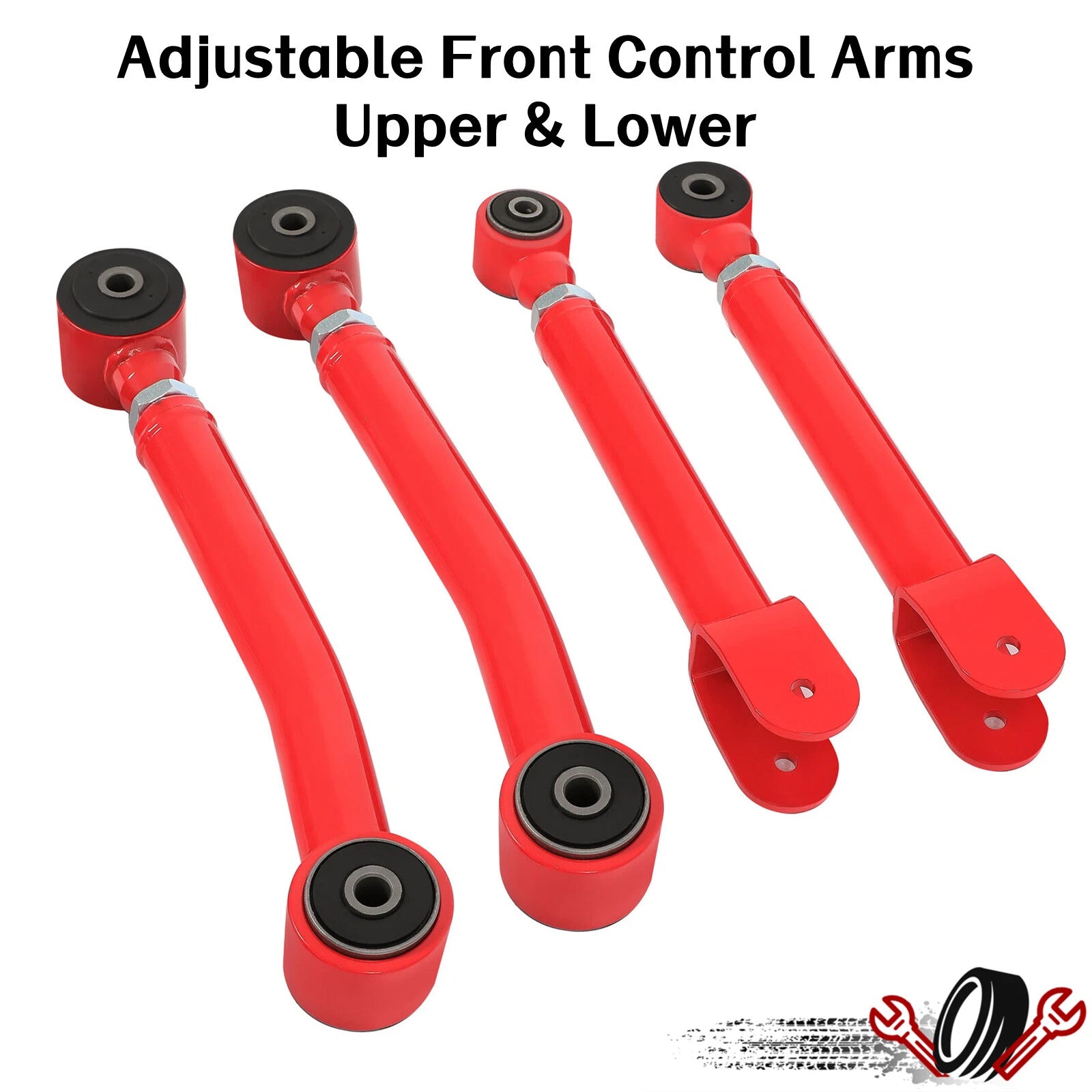 Set of 4 Adjustable Front Control Arms for Jeep Wrangler TJ (1997–2006)