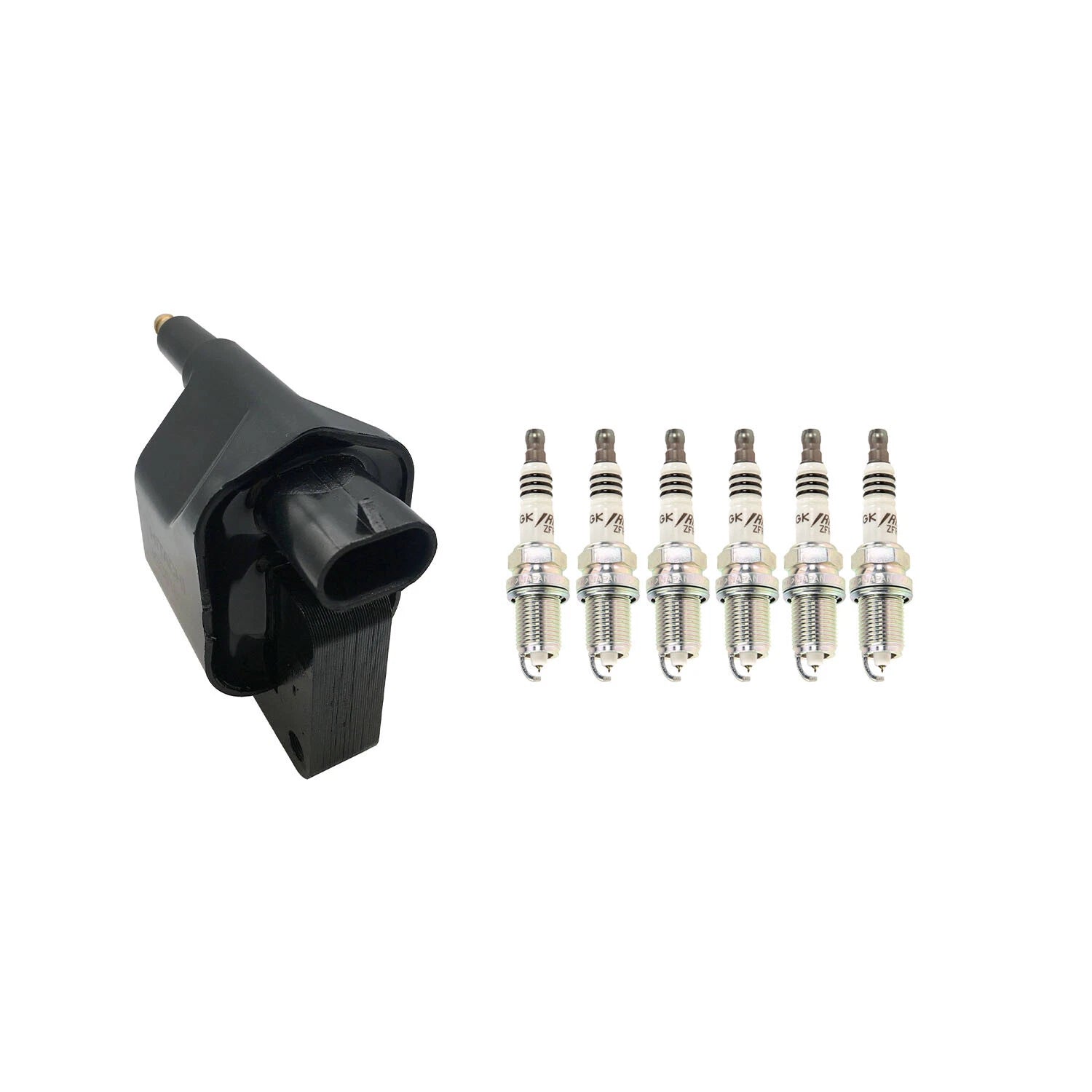 Hitachi Ignition Coil & 6 NGK Iridium Spark Plugs Kit for Ram 1500 (1994–2001)