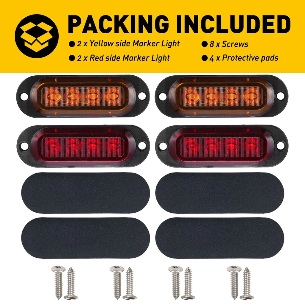 LED Side Marker Clearance Lights for Trailer Truck RV (Waterproof)