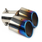 1x Blue Dual Exhaust Pipe Tail Muffler Tip for Car (No Year Specified)