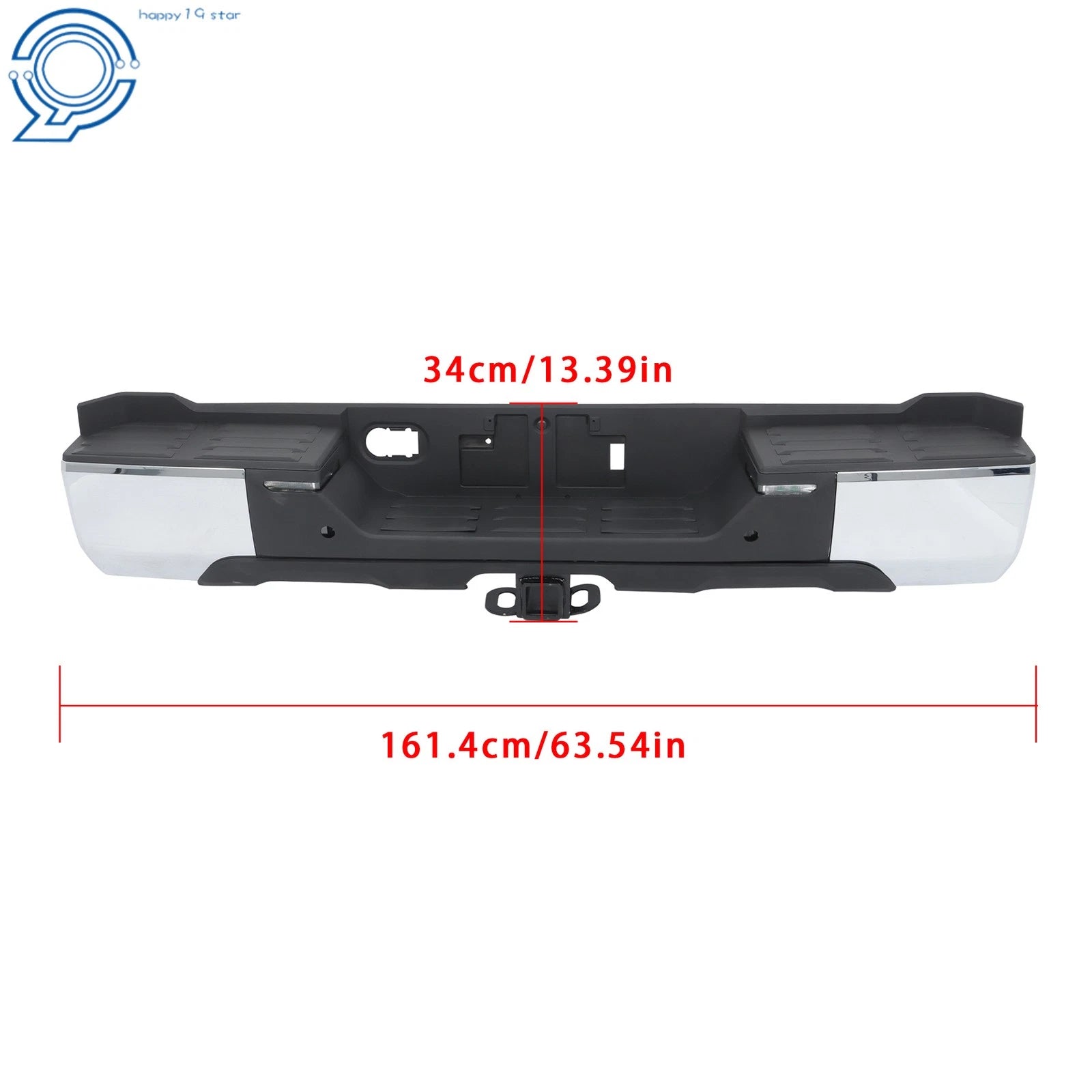 Rear Step Bumper Assembly for Toyota Tundra (2022–2024) Chrome with Tow Hitch