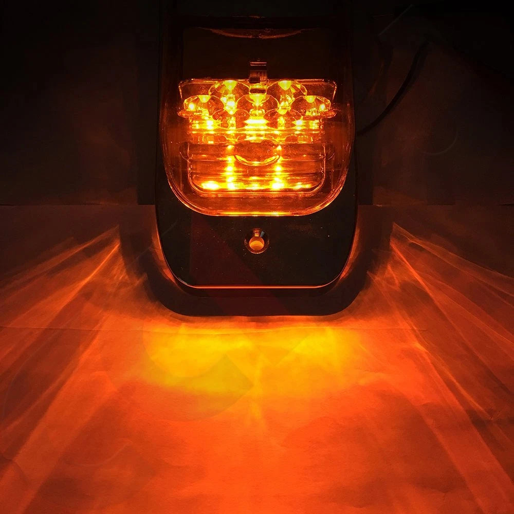 Set of 9 Amber LED Roof Cab Marker Clearance Lights for Kenworth Peterbilt