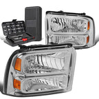 Pair of Chrome/Amber Corner Headlight Lamps for Ford Super Duty (2005–2007)