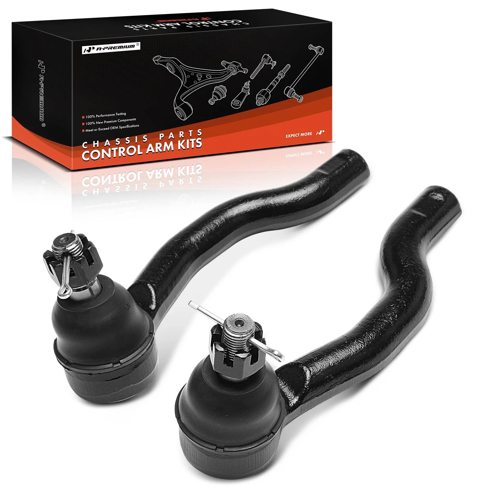 2X Front Outer Tie Rod End for Nissan Titan (2017–2023)