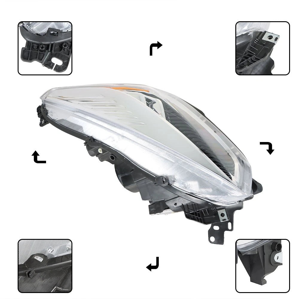 Chrome Left Side Headlight with LED DRL for Ford Escape (2017â2019)