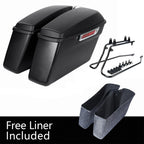 Matte Hard Saddle Bags & Conversion Brackets for Harley Softail Fatboy (1984–2017)