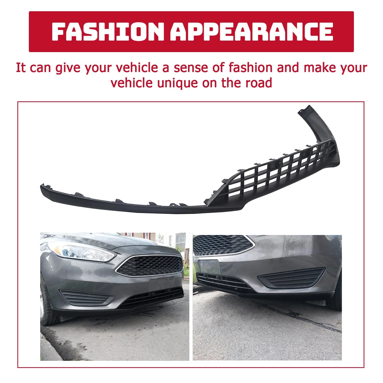 Front Bumper Lower Valance Panel Grill for Ford Focus (2015-2018)