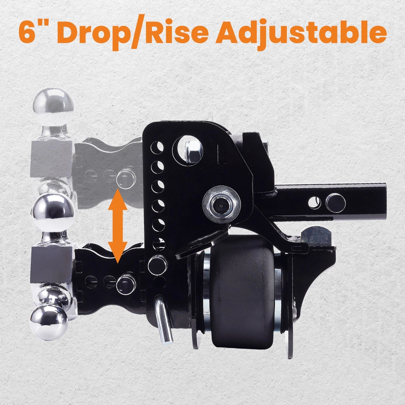 Adjustable Trailer Hitch for Air Suspension (6" Rise/Drop)