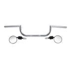 Chrome 7/8" 22mm Handlebar & Rear-View Mirrors for Yamaha Cafe Racer