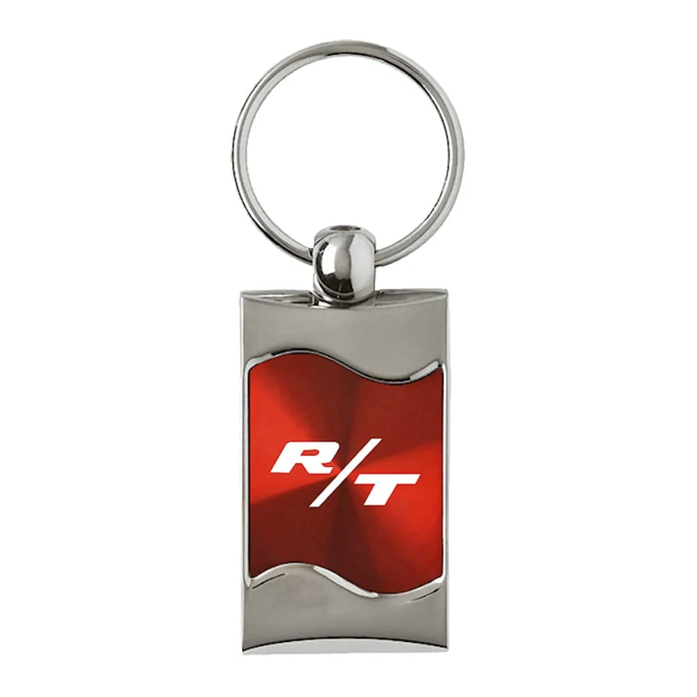 Logo on Red Rectangular Wave Keychain - Officially Licensed for Dodge R/T
