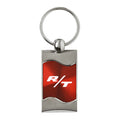 Logo on Red Rectangular Wave Keychain - Officially Licensed for Dodge R/T