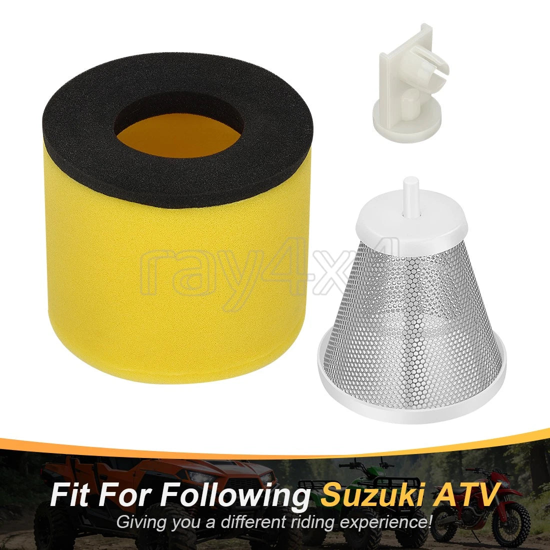 Air Filter Cleaner w/ Holder Stopper for Suzuki QuadRacer 450 (2006–2009)