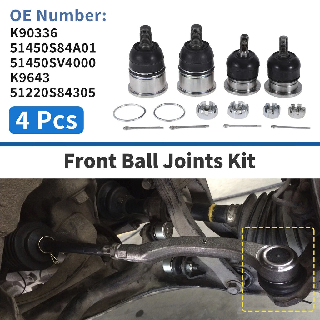Set of 4 Front Upper & Lower Ball Joints for Honda Accord (1998–2002) No.K90336