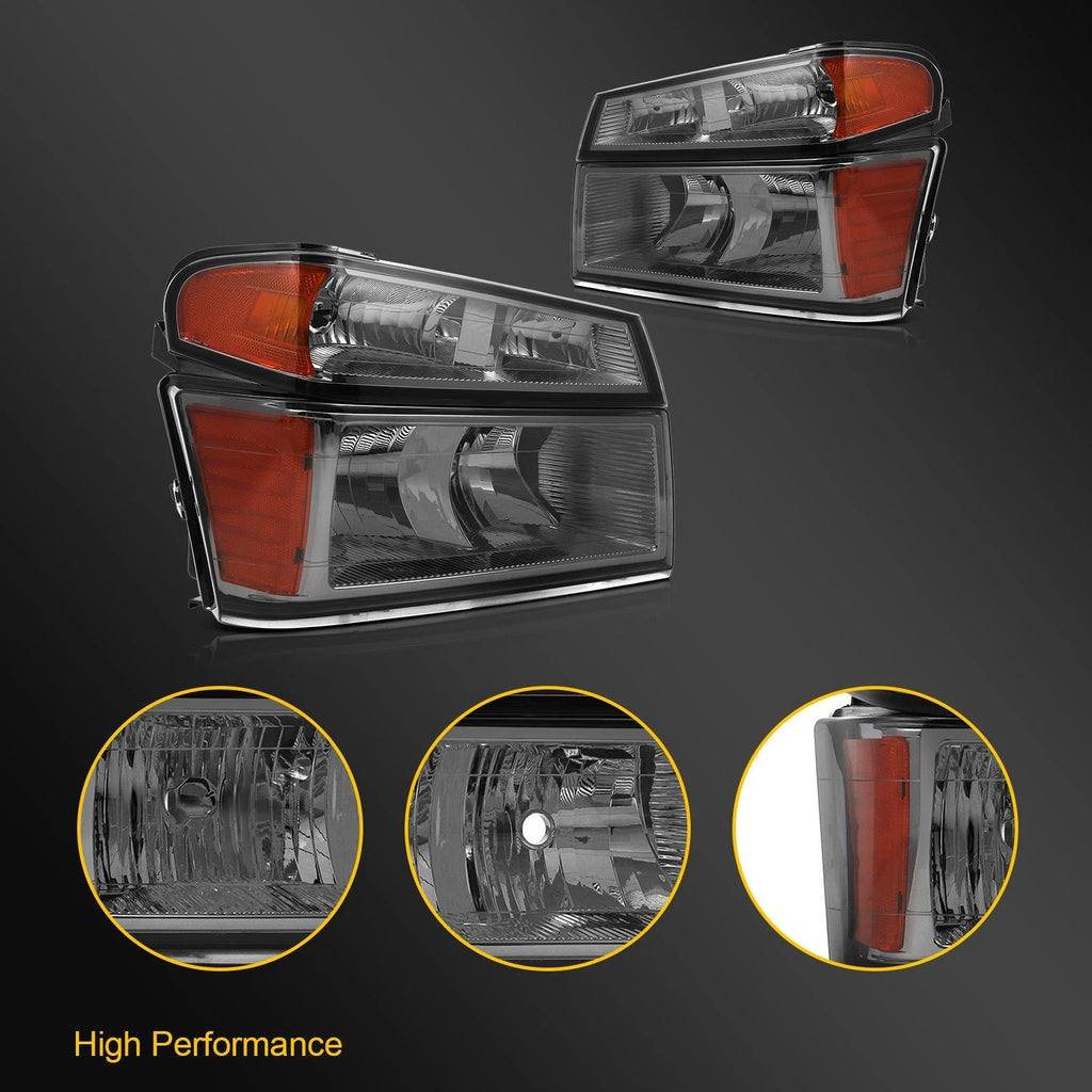 Set of 2 Headlight Assemblies for Chevy Colorado GMC Canyon (2004–2012)