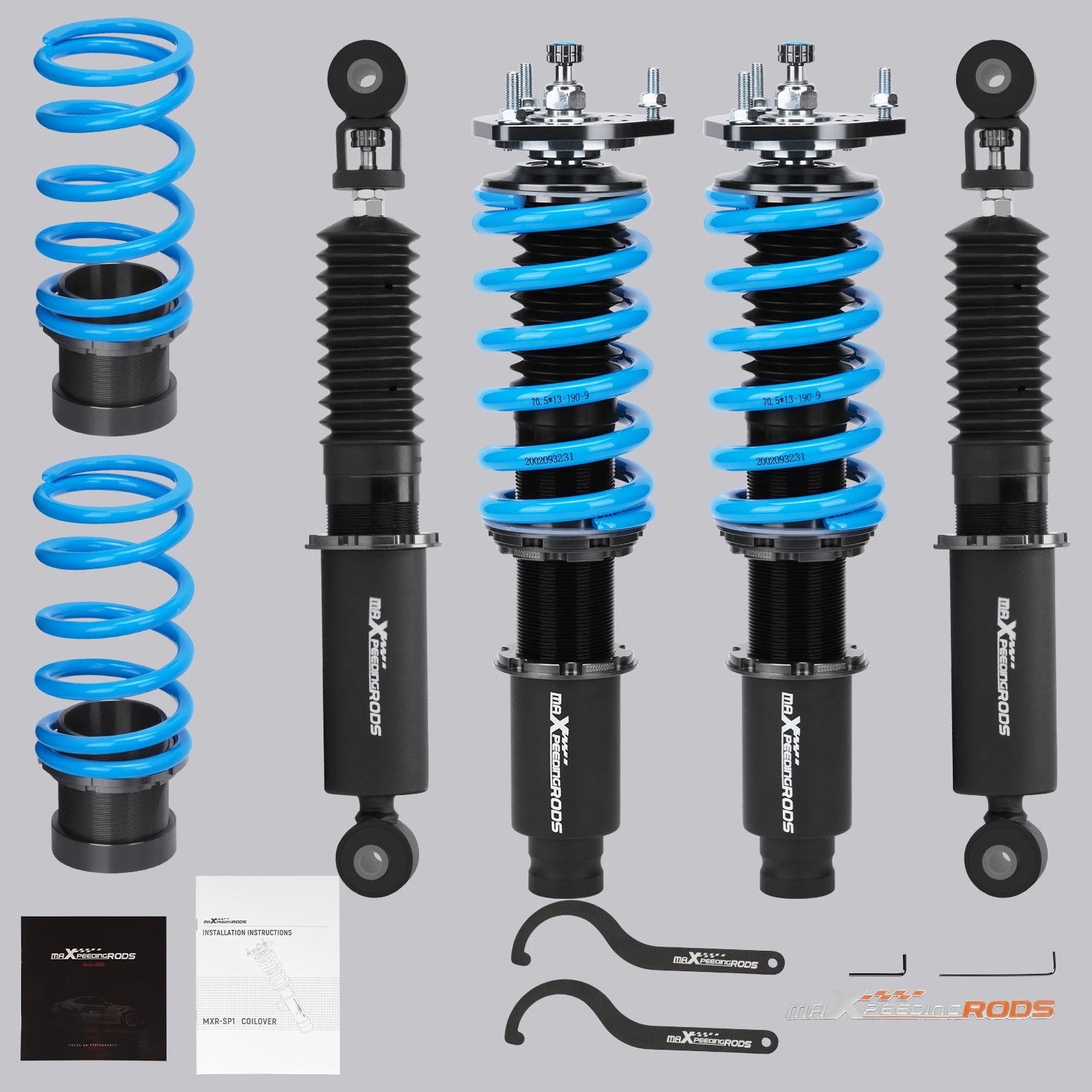 Set of 4 Adjustable Coilovers for Mazda 6 (2003–2006) - T6 Shocks Struts