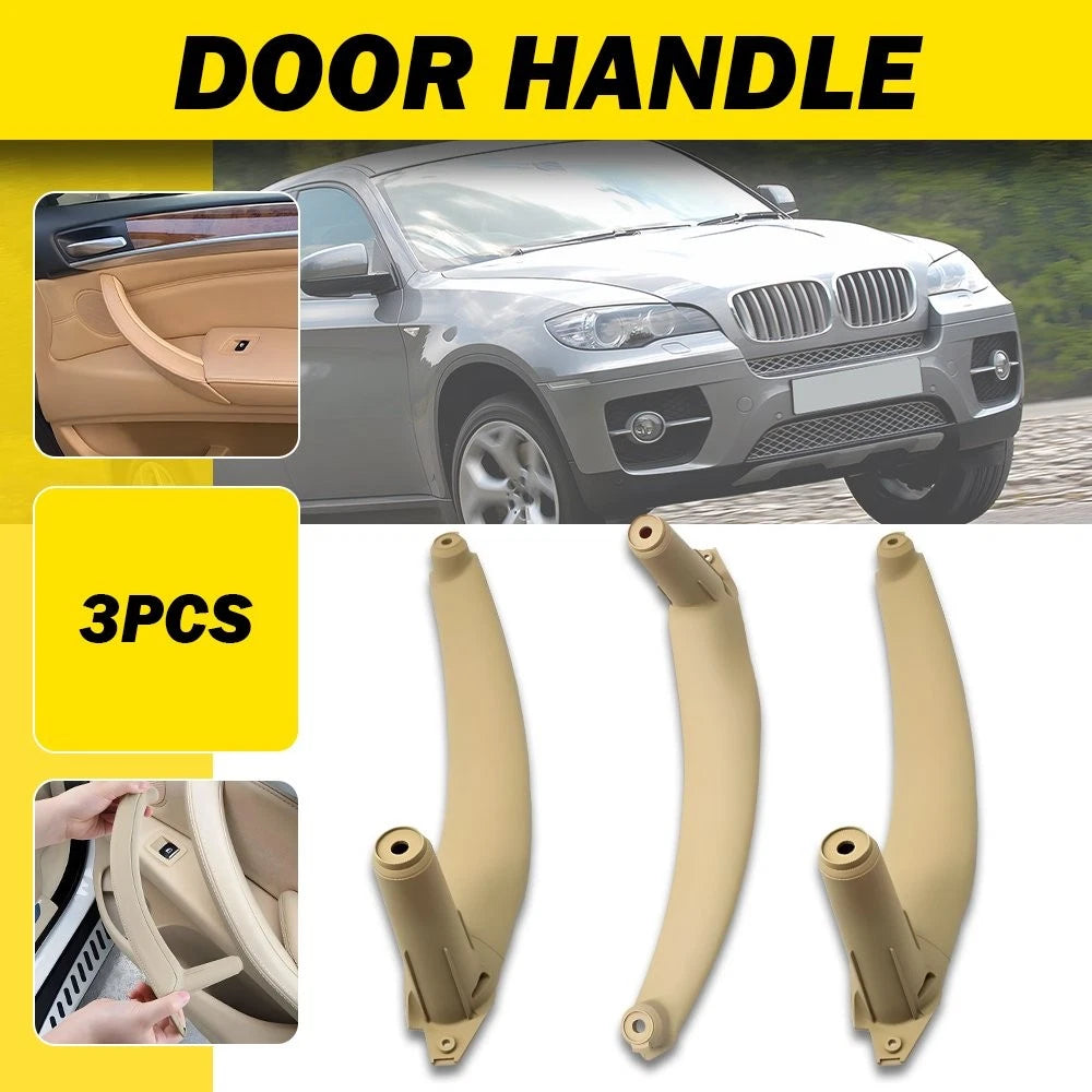 3X Inner Door Handle Trim Panel Pull Cover for BMW X5/X6 (2008–2014)