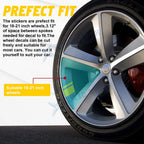 Yellow Tire Rim Warning Mark Decals for 18-21 Inch Wheels (Set)