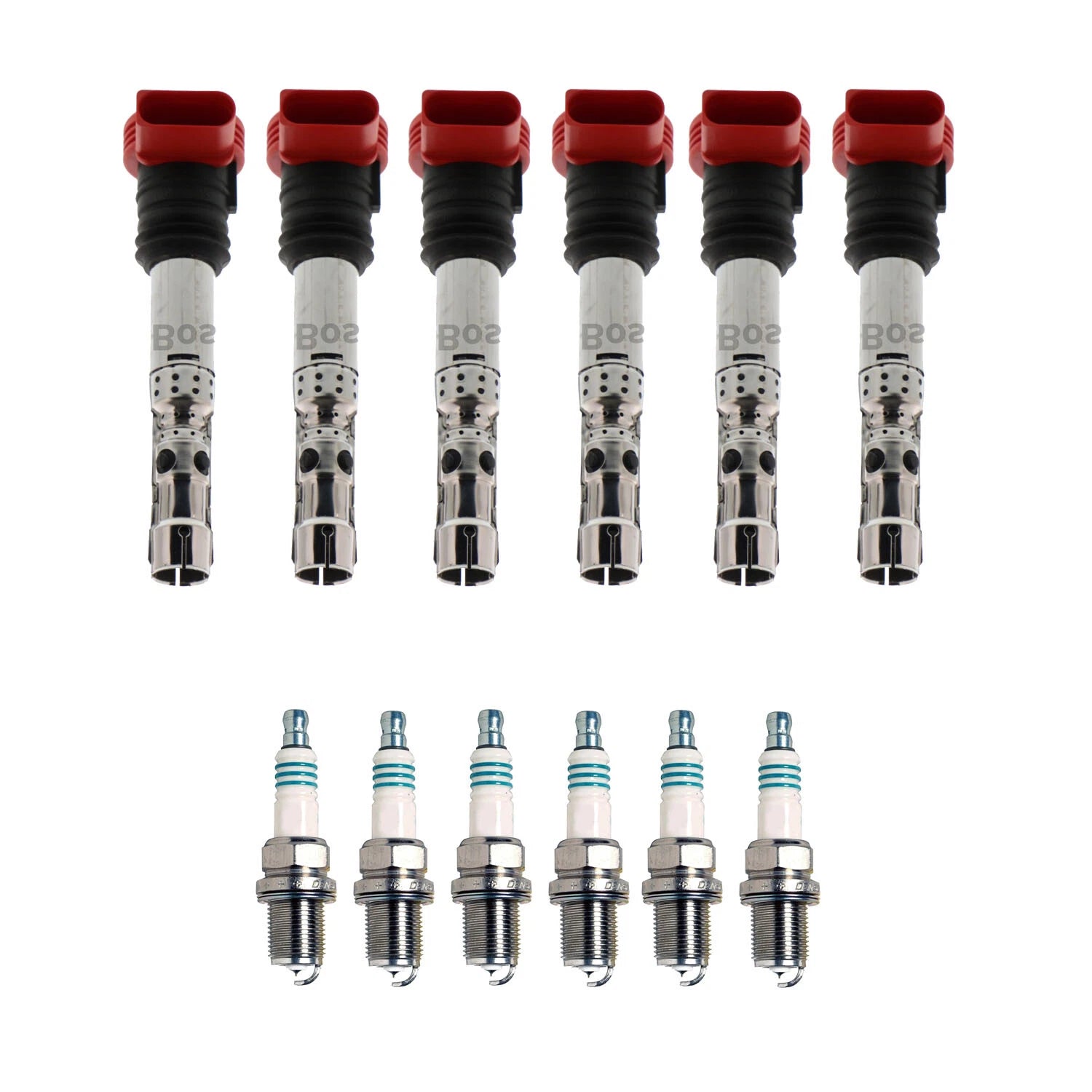 Set of 6 Ignition Coils & Iridium Spark Plugs for Audi A4 A6 Quattro