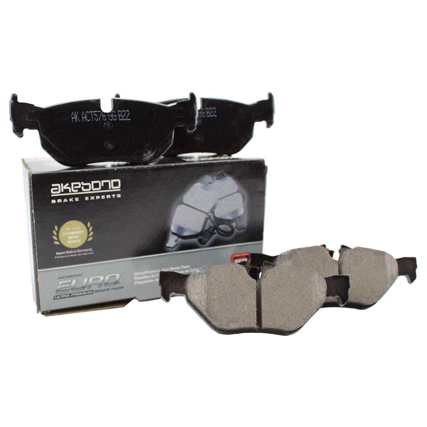 Set of 4 Rear Disc Brake Pads for BMW 128i 323i 325i 328i xDrive X1 (2008–2015) - Akebono Euro EUR1267