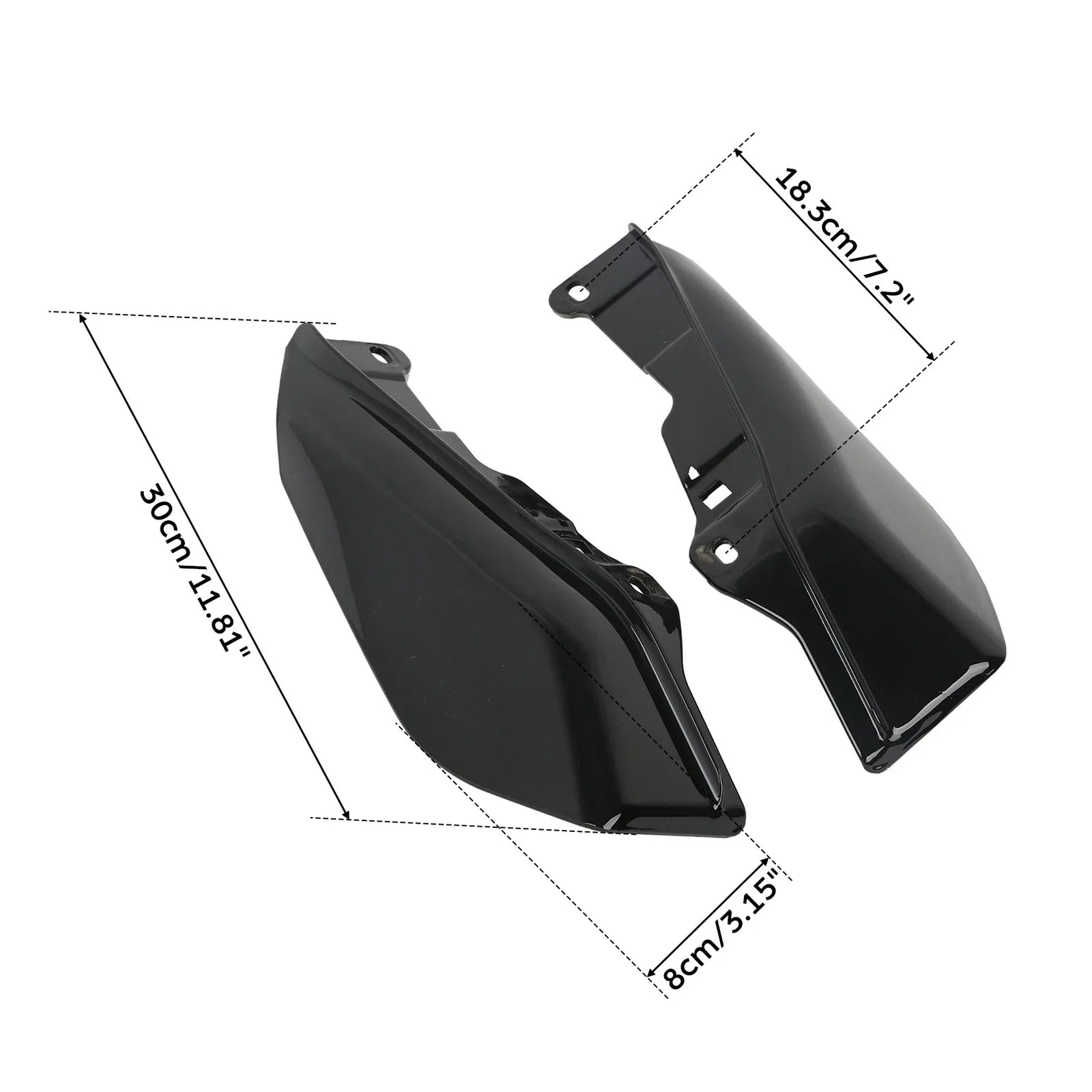 Black Mid-Frame Air Deflectors for Harley Touring Road Street Glide (2009-2023)