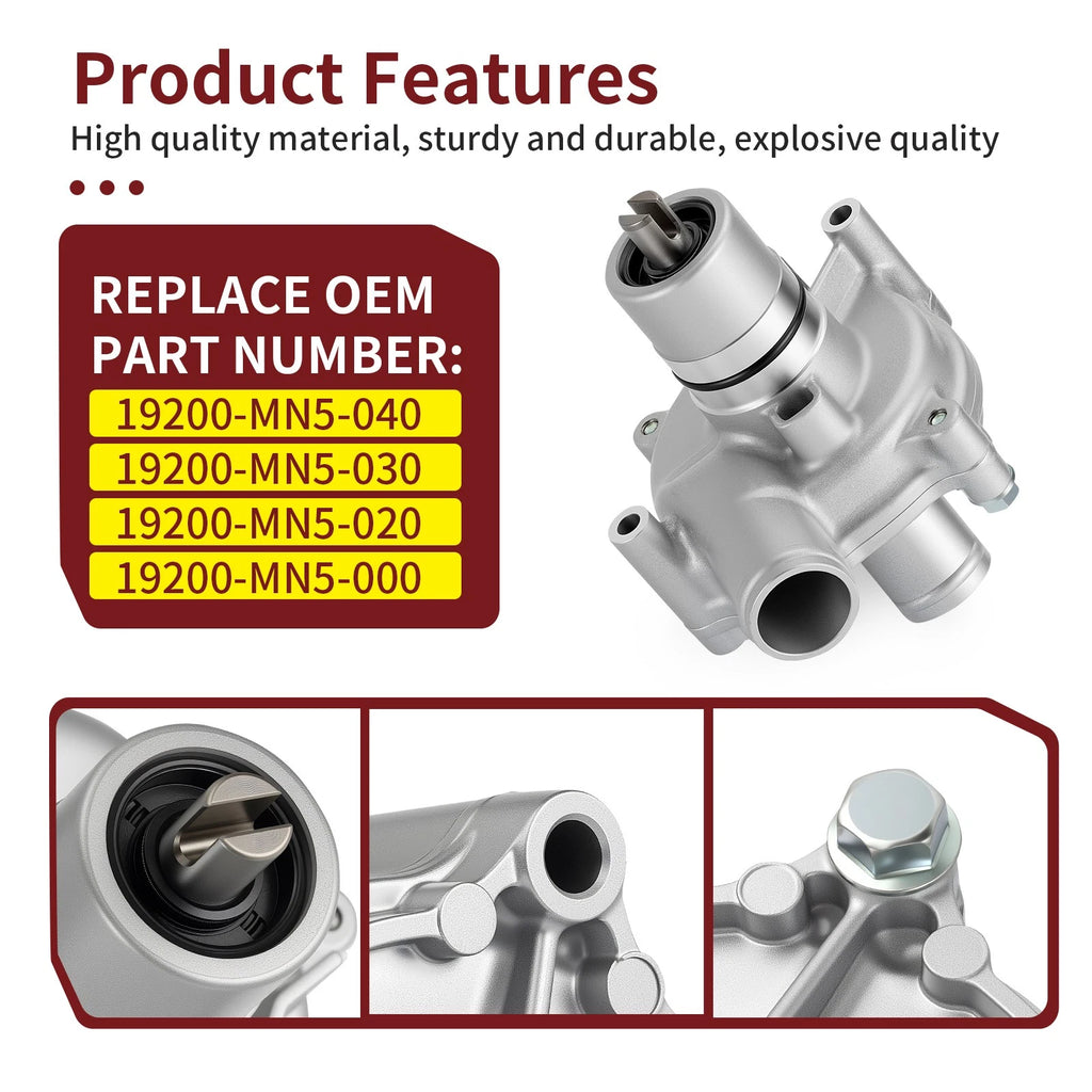 Water Pump Assembly 19200-MN5-020 for Honda Gold Wing 1500 GL1500 (1988–1991)