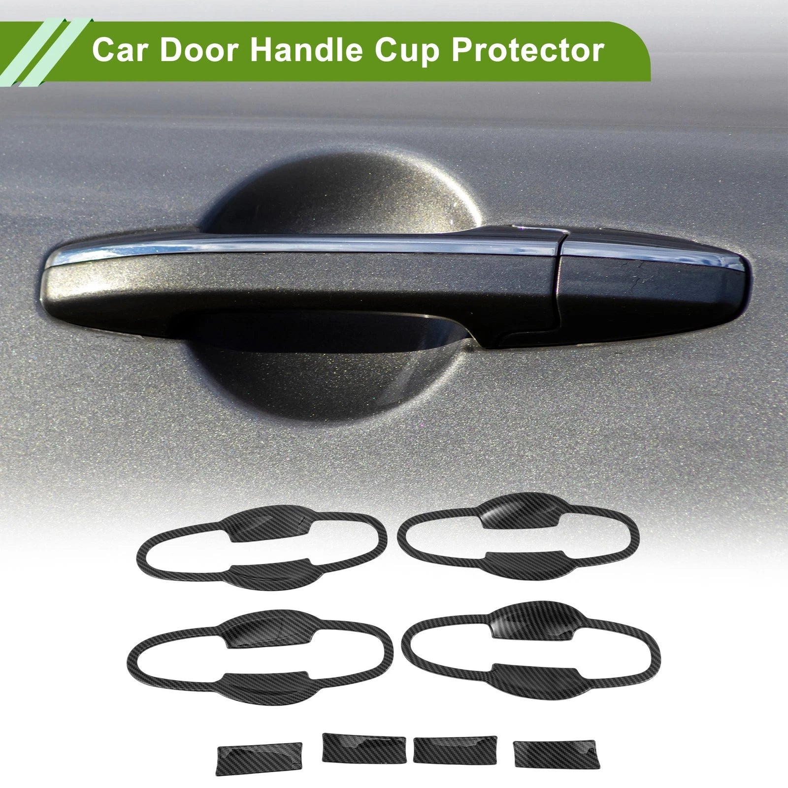 Car Door Handle Cup Protector for Toyota Highlander (2014–2023) - Carbon Fiber Black