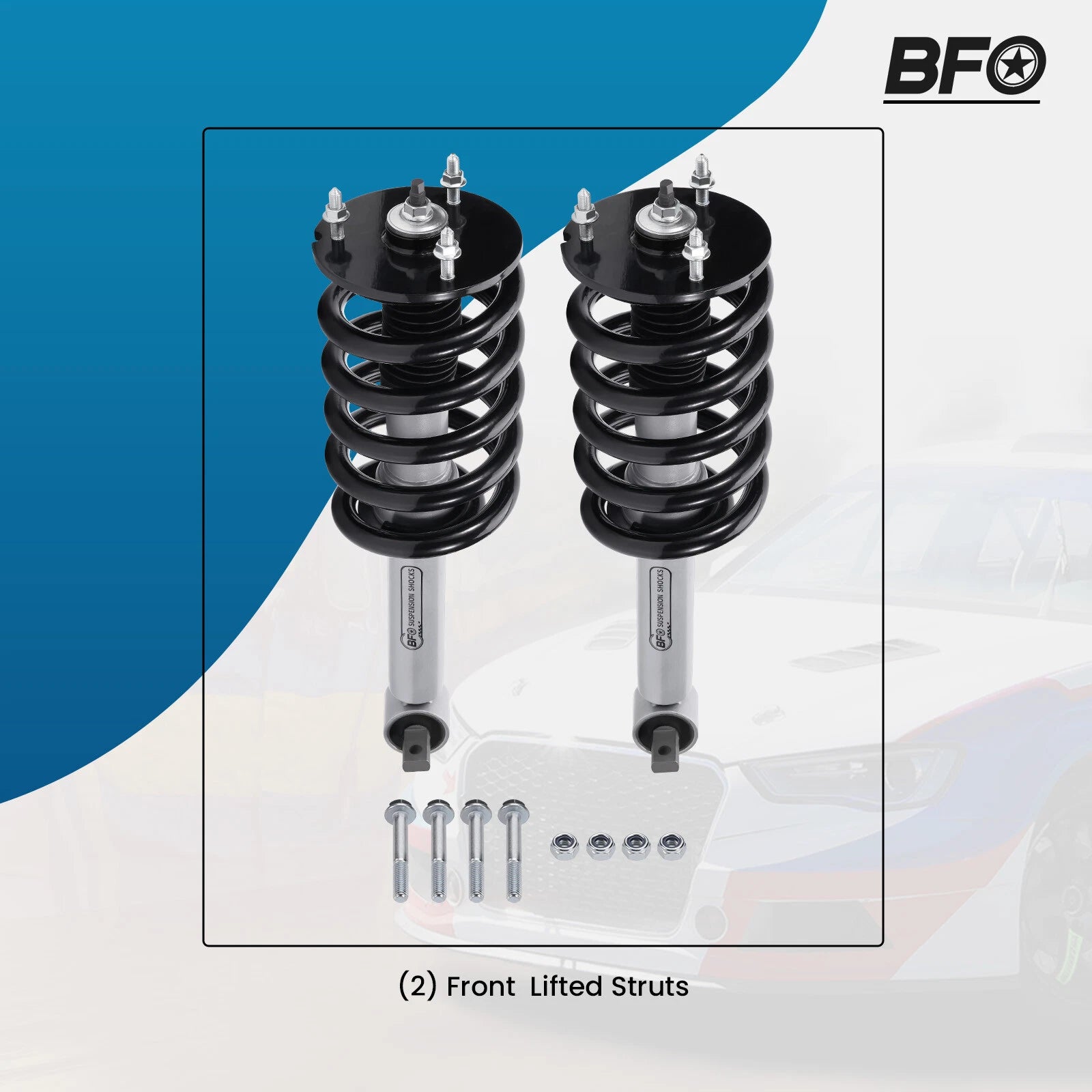 Set of 2 Front Struts w/ Coil Spring for Chevy Silverado GMC Sierra 1500 (2007–2013)