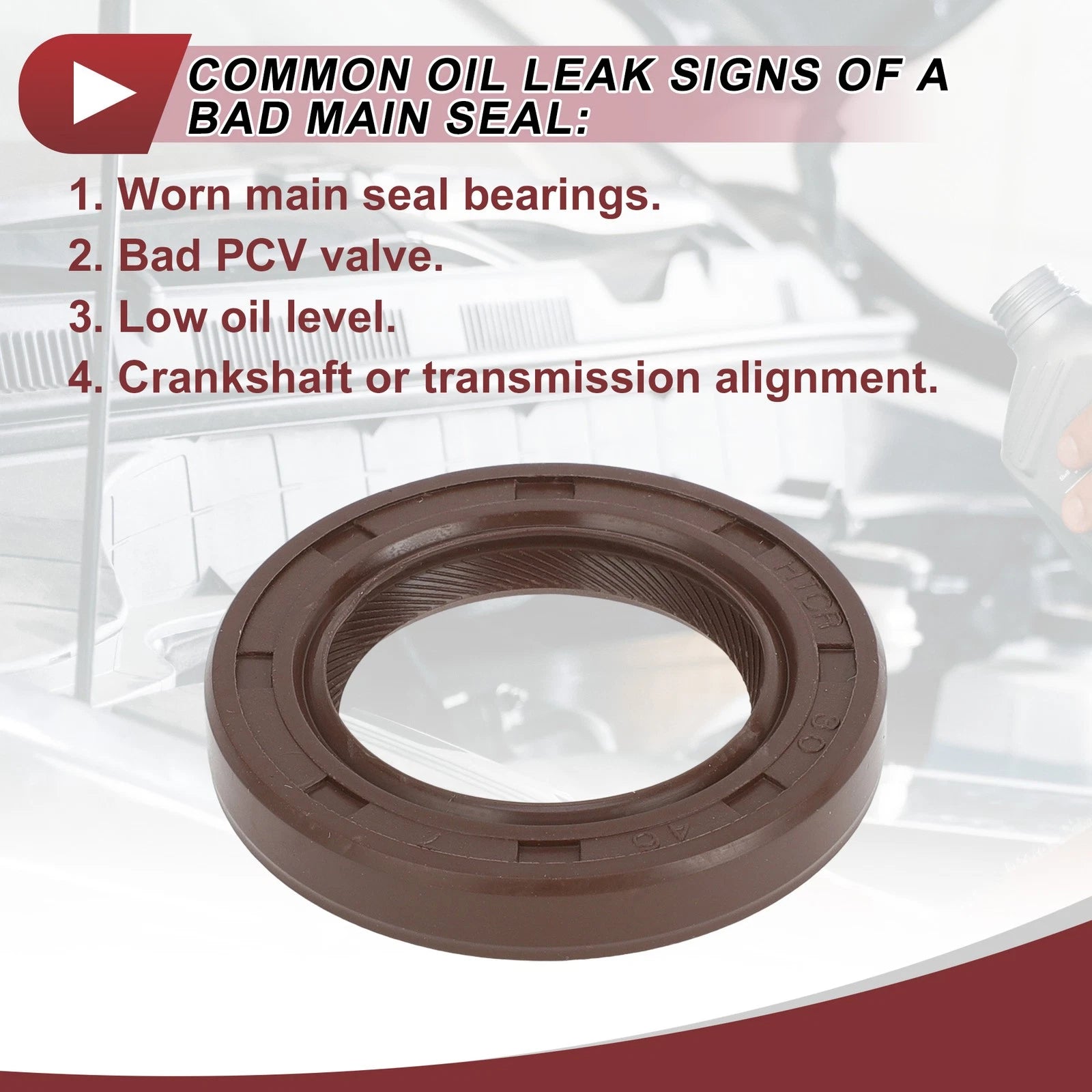 1 Pc Front Crankshaft Oil Seal for Hyundai Excel Scoupe (1990–1994) No. 21421-21030