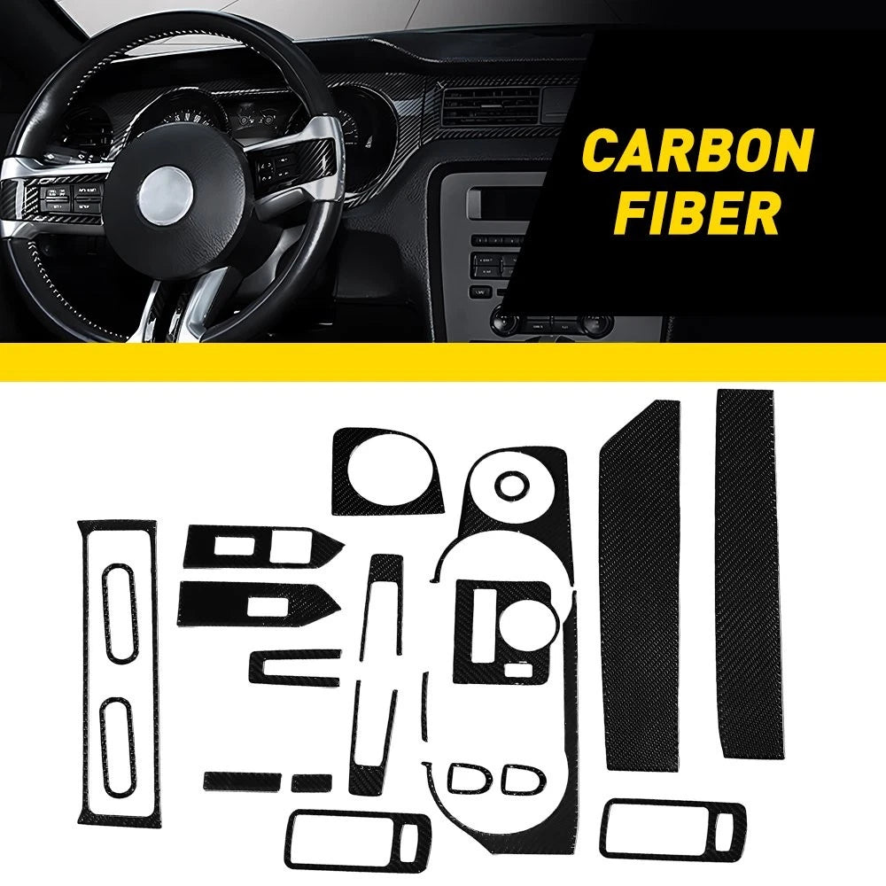 Carbon Fiber Full Inside Decor Cover Trim Kit for Ford Mustang (2009–2013)
