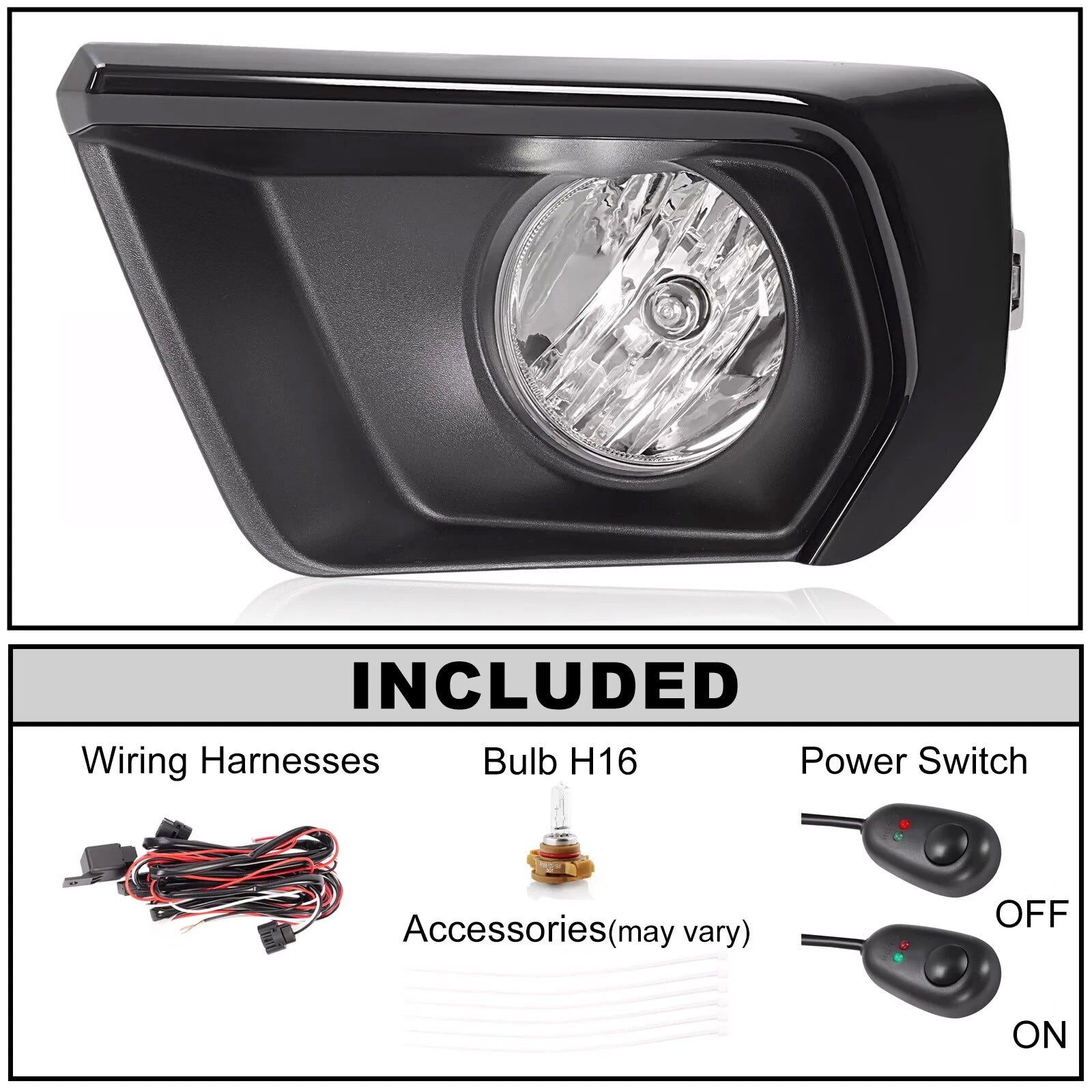 Fog Light Lamp Kit for Chevy Colorado (2021-2022) with Black Bezel
