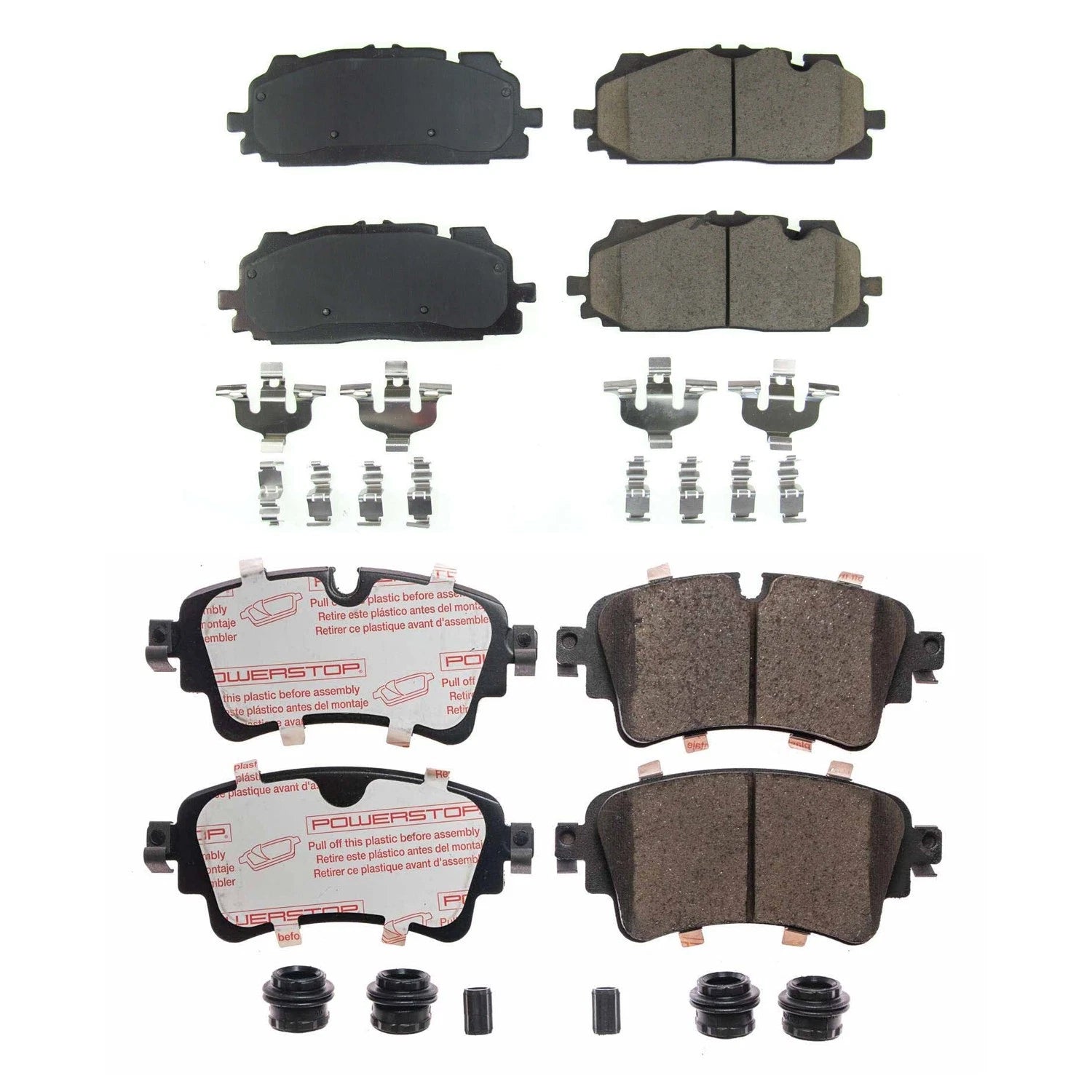 PowerStop Front & Rear Carbon Fiber Ceramic Brake Pads Kit for Audi A6 Quattro SQ5 (2012–2018)