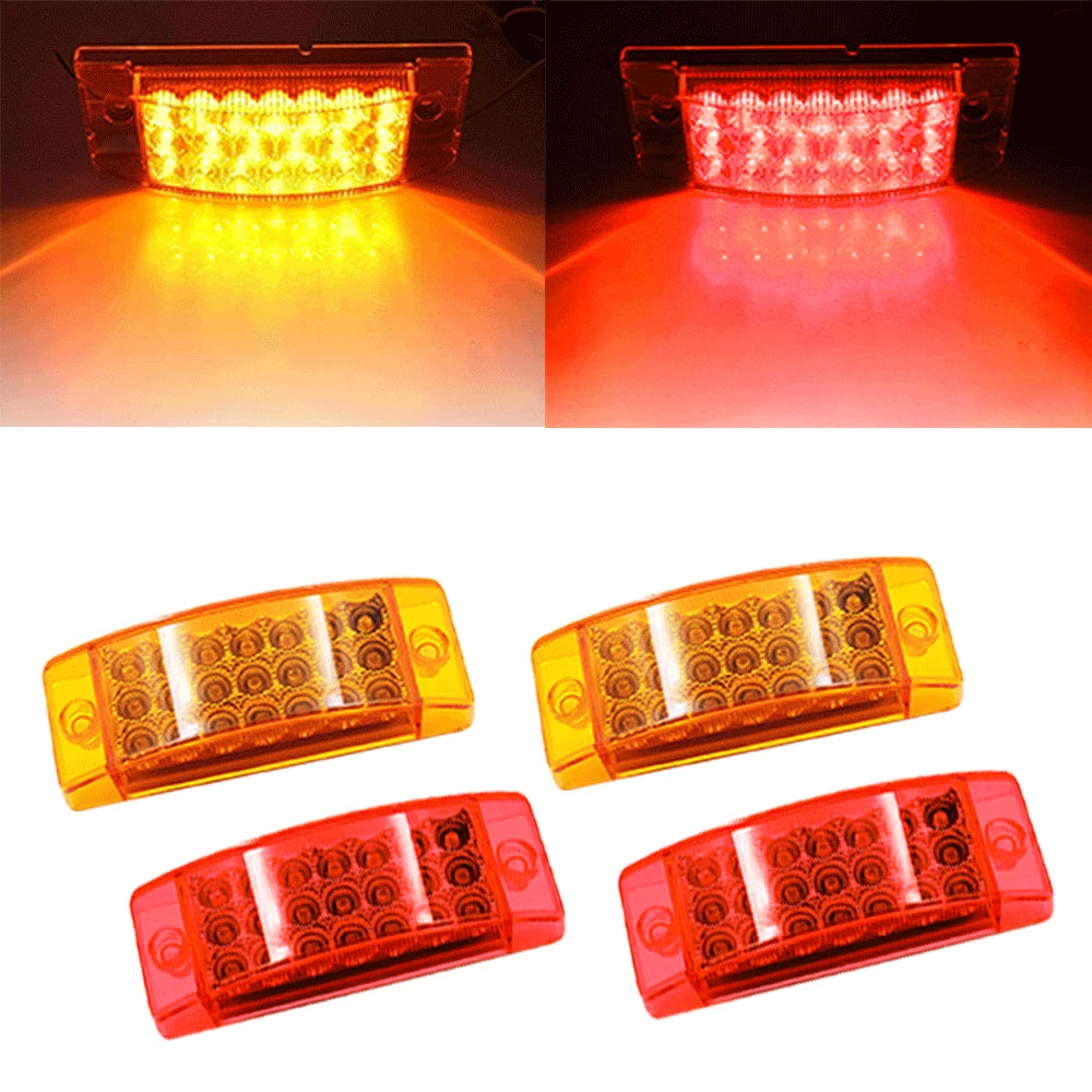 2X Amber Red 2.6" Side Marker Lights for Car Truck Trailer RV