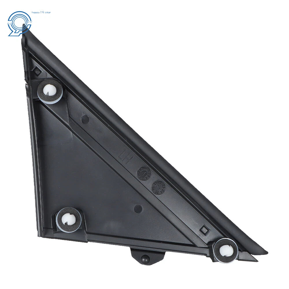 Set of 2 Gloss Black Door Mirror Flag Cover Moldings for Fiat 500 (2012–2017)