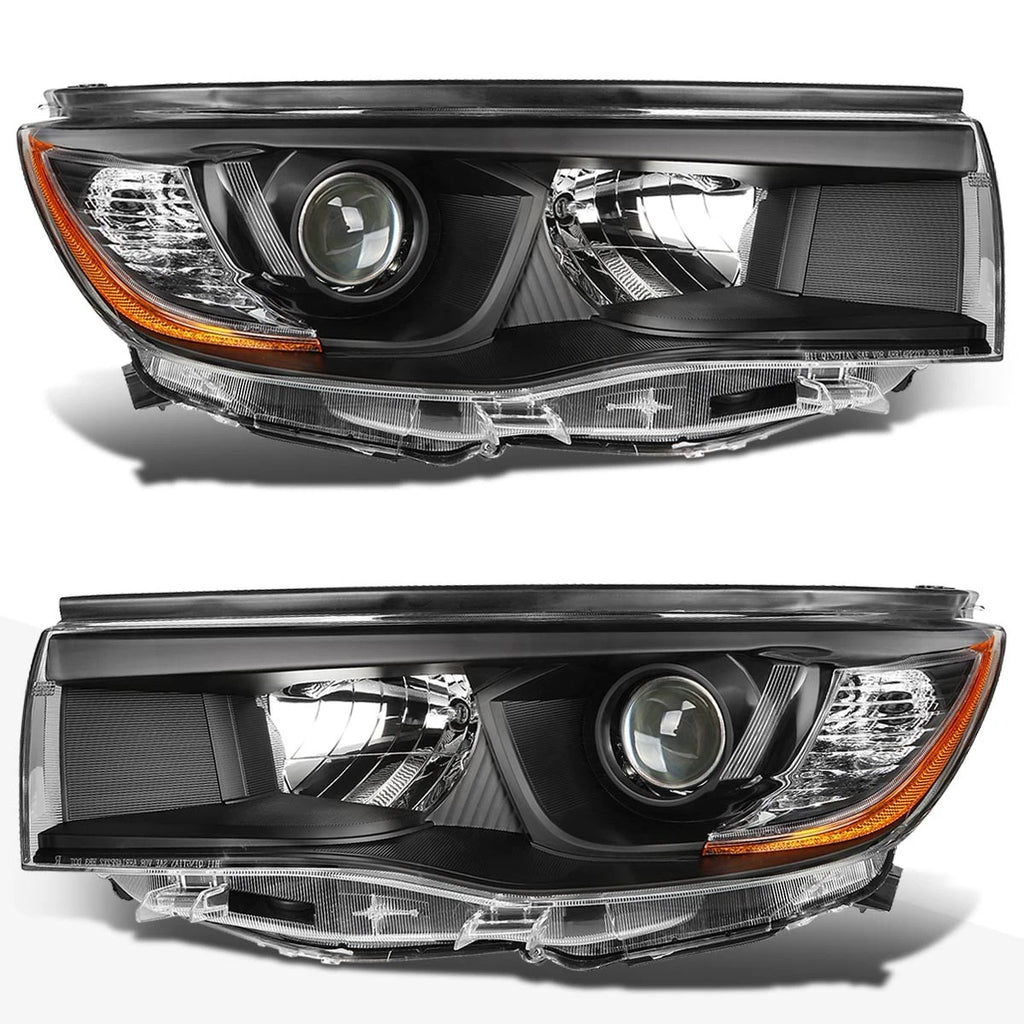 Projector Headlight Replacement for Highlander (2014–2016) Black Housing Amber Corner