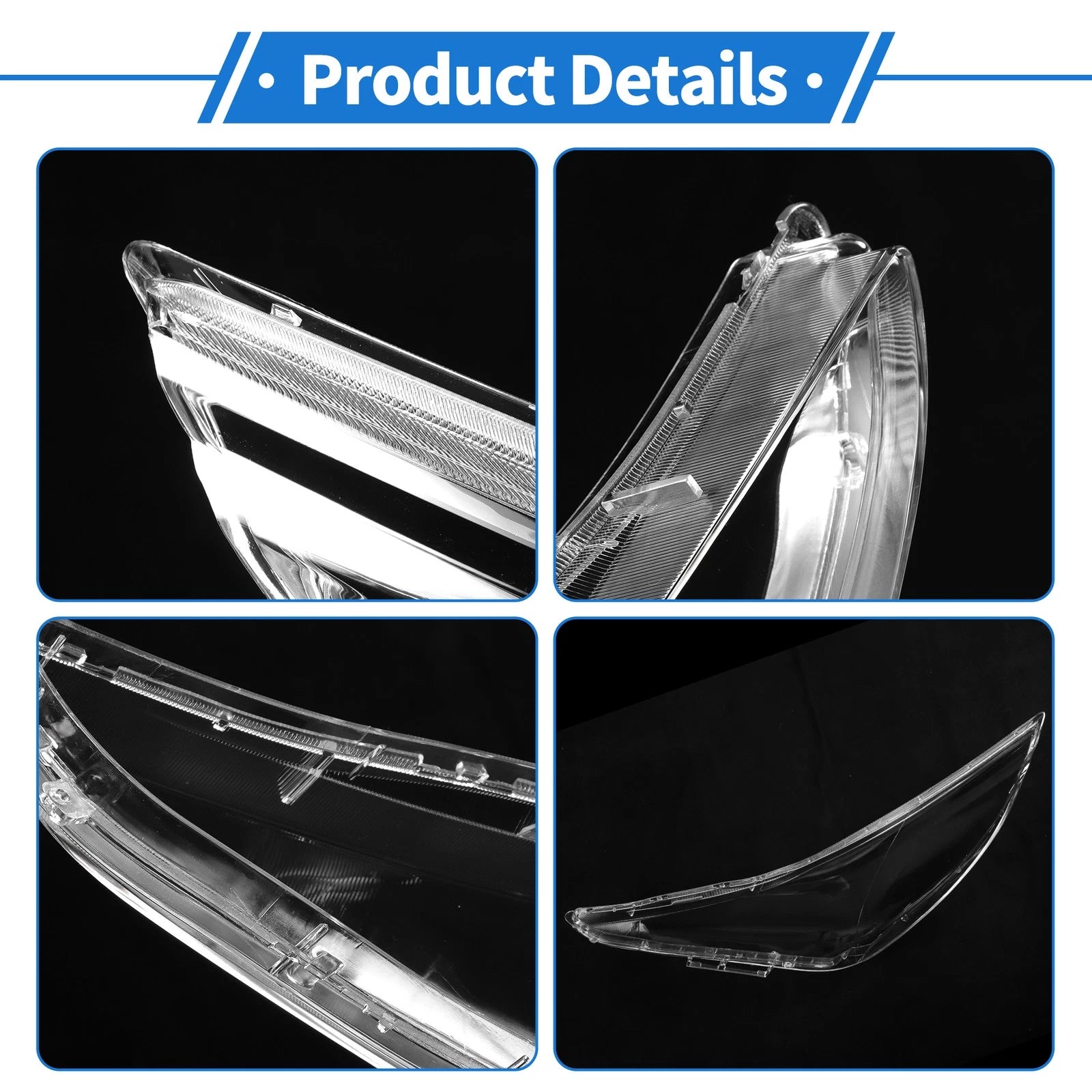 1 Pcs Headlight Lens Cover for Hyundai Sonata (2011–2014) PC Clear