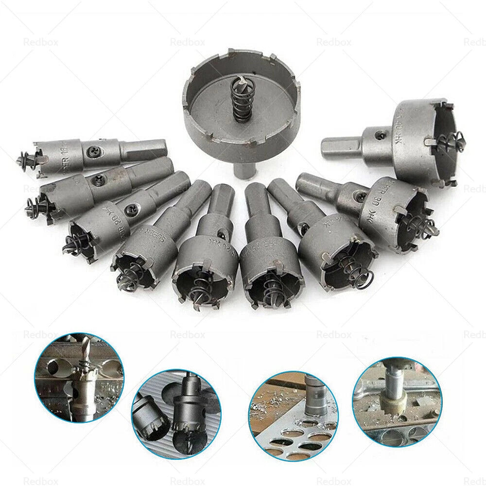 TCT Carbide Tip Hole Saw Set for Metal Stainless Steel (16-53mm)