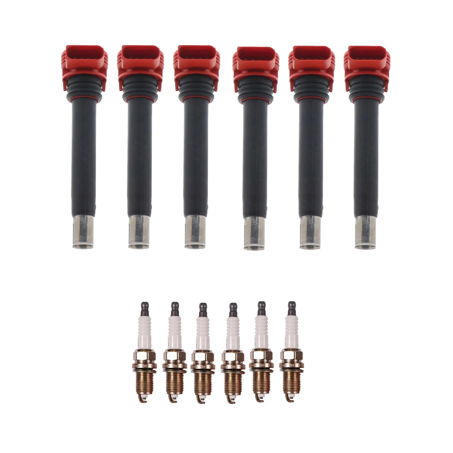 Set of 6 Ignition Coils & Spark Plugs for Audi A4 A5 Quattro (2005–2009)
