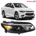 Headlight for Chevy Malibu (2016–2018) Black Housing Right Side