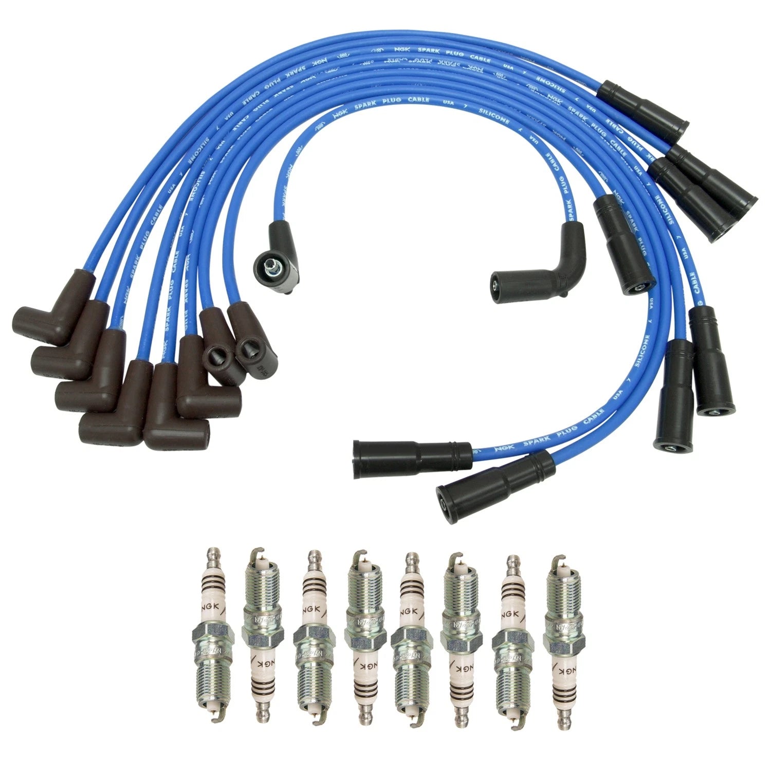 Set of 8 NGK Iridium IX Spark Plugs & Wire Set for C2500 Express 3500 K1500 P30 V8