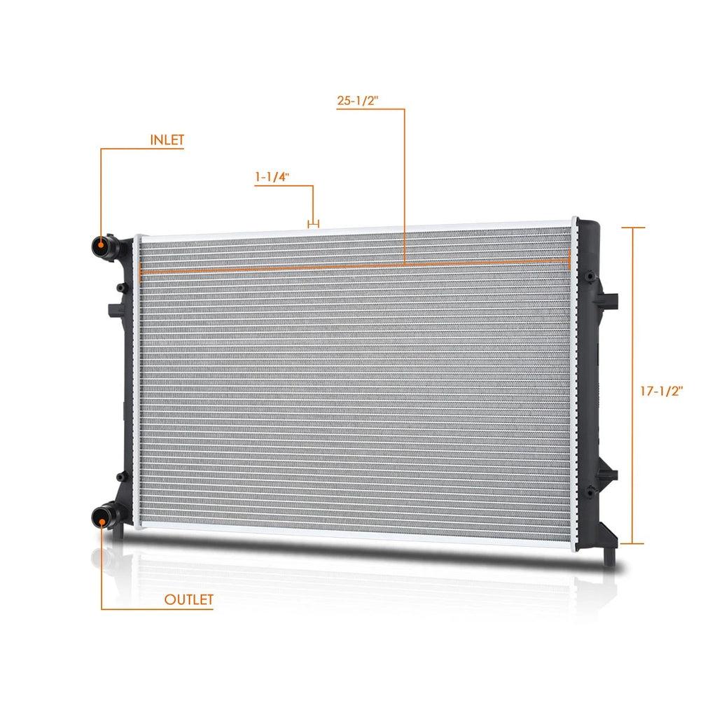 OE Style Aluminum Core Cooling Radiator DPI-13236 for VW Passat CC (2006–2017)